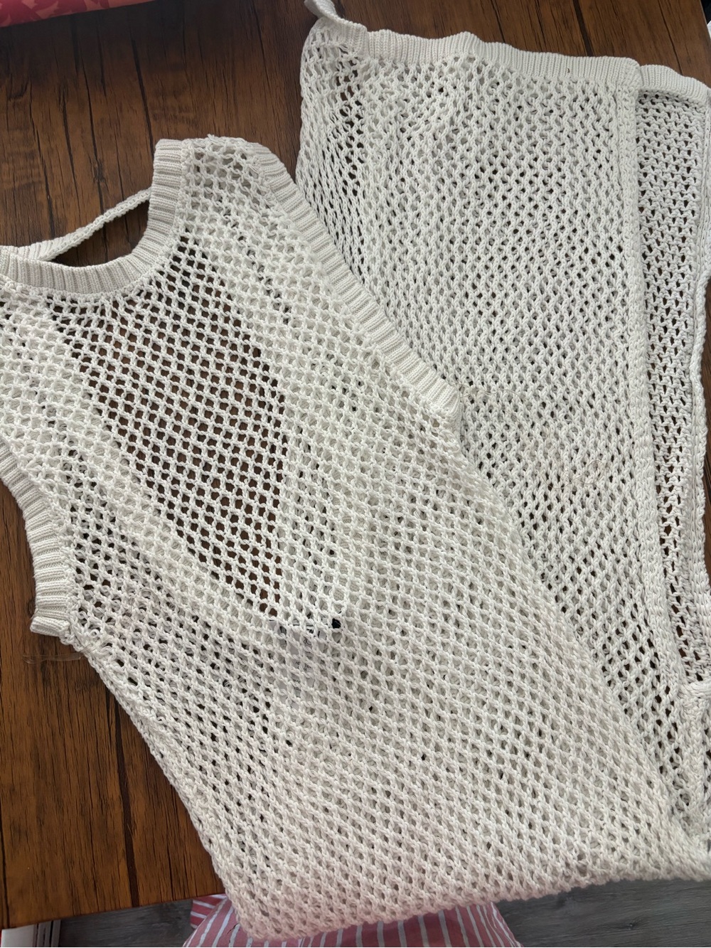 Beach Riot White Open-Knit Cotton Cover-Up
